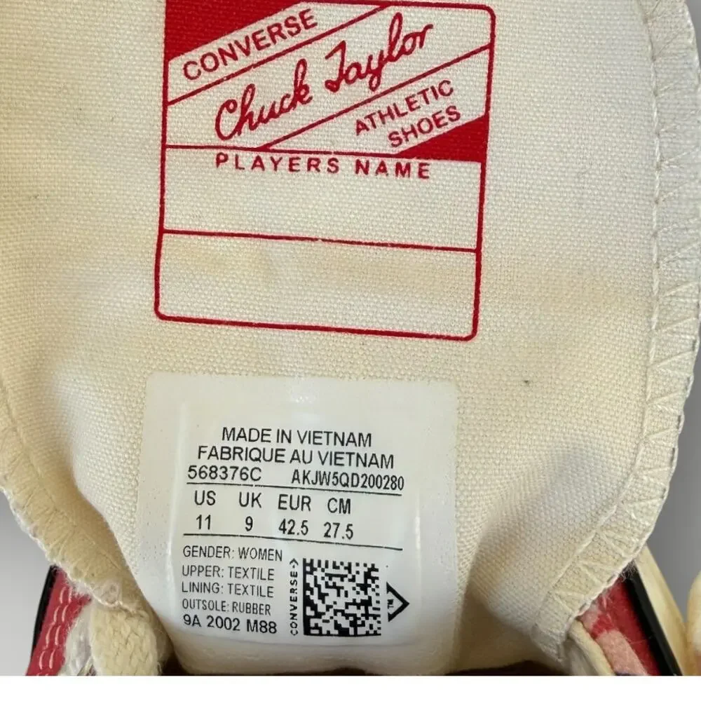 Converse Vintage Chuck Taylor Low Top Sneakers Womens 11 Floral Canvas Laced Up - Picture 10 of 11